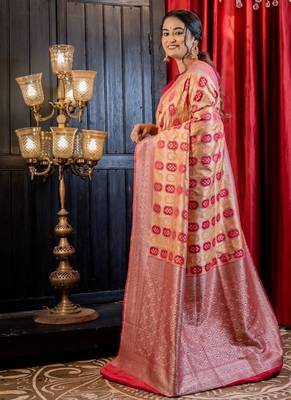 red woven matka silk blend zari woven all seasons sarees 3