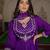 Purple color soft silk fabric embroidered Kurta set