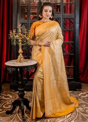 multicolor woven matka silk blend zari woven all seasons sarees 3