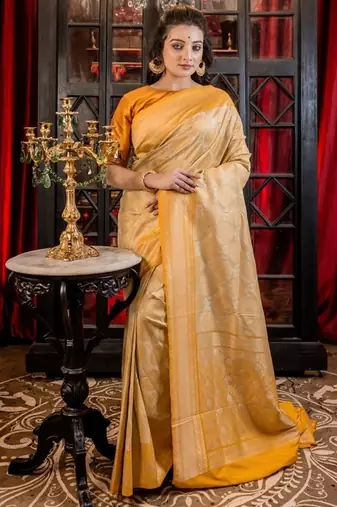 multicolor woven matka silk blend zari woven all seasons sarees