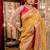 yellow woven matka silk blend saree