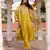 Yellow color cotton silk fabric embroidered Kurta set