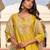Yellow color cotton silk fabric embroidered Kurta set