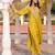 Yellow color cotton silk fabric embroidered Kurta set