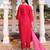 Pink color cotton silk fabric embroidered Kurta set
