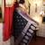 black woven silk blend saree