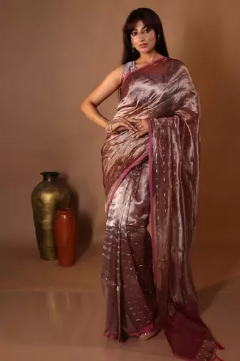 multicolor woven tissue saree