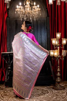 multicolor woven katan silk blend zari woven all seasons sarees 4