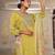 Yellow color cotton silk fabric embroidered Kurta set