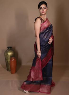 grey hand woven tussar zari woven all seasons sarees 2
