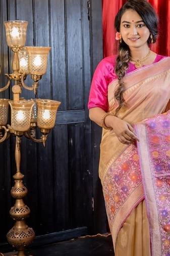 multicolor hand woven tissue saree