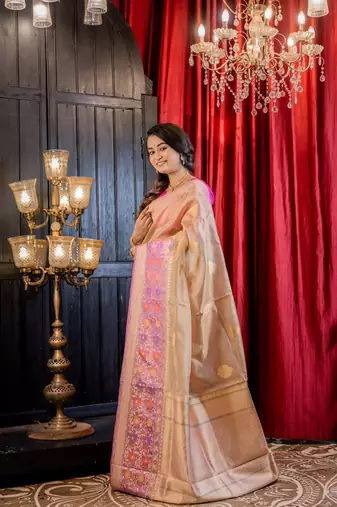 multicolor hand woven tissue zari woven all seasons sarees