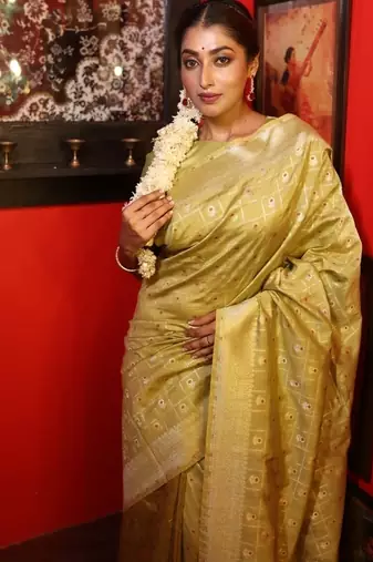green hand woven silk blend zari woven all seasons sarees