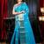 blue hand woven silk blend saree