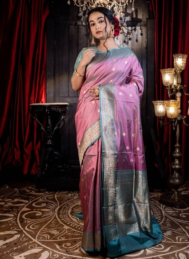 multicolor hand woven katan silk blend saree