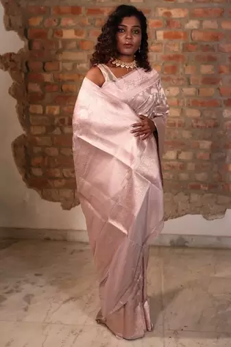 grey woven katan silk blend zari woven all seasons sarees