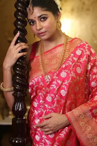 red woven katan silk blend zari woven all seasons sarees