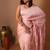 pink hand woven silk blend saree
