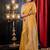 yellow woven georgette saree