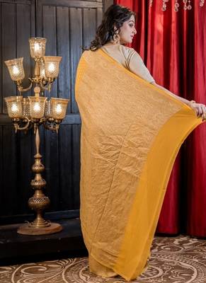 yellow woven georgette zari woven all seasons sarees 4