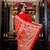 red woven georgette saree