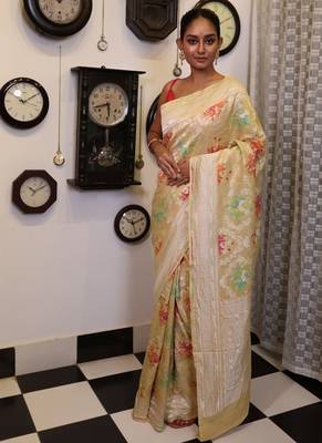 yellow woven tussar zari woven all seasons sarees 2