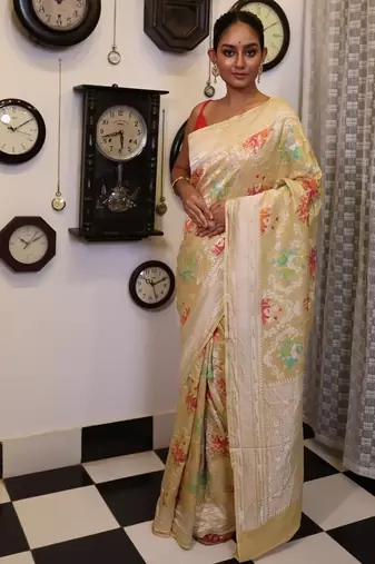yellow woven tussar zari woven all seasons sarees