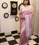 plum woven tussar saree