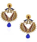 Pearling Royal Blue Beauteous Earrings -Rae0052