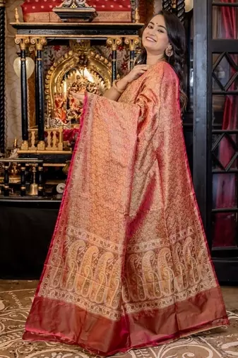 multicolor hand woven katan silk blend banarasi silk blend all seasons sarees