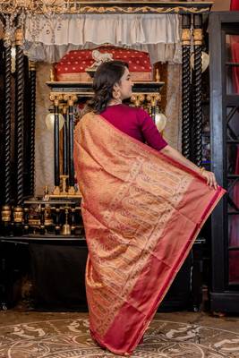 multicolor hand woven katan silk blend banarasi silk blend all seasons sarees 3