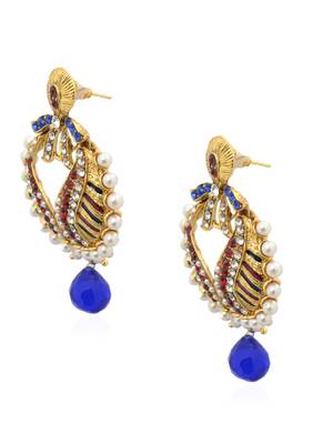Pearling Royal Blue Beauteous Earrings -Rae0052 2