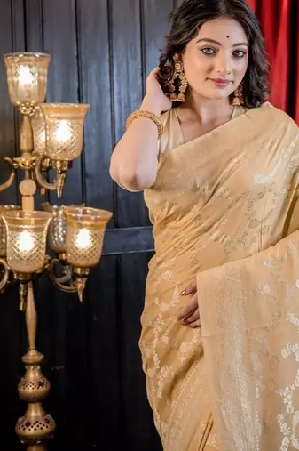 yellow woven silk blend blend zari woven all seasons sarees