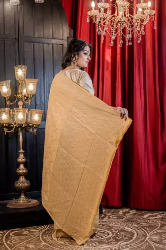 yellow woven silk blend blend zari woven all seasons sarees