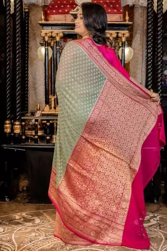 teal woven georgette zari woven all seasons sarees