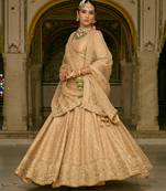 gold embroidered silk lehenga set