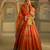 orange embroidered silk lehenga set