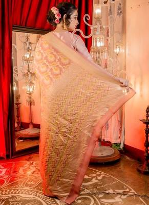 pink woven georgette zari woven all seasons sarees 3