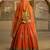 orange embroidered silk lehenga set