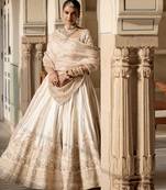 ivory embroidered silk lehenga set