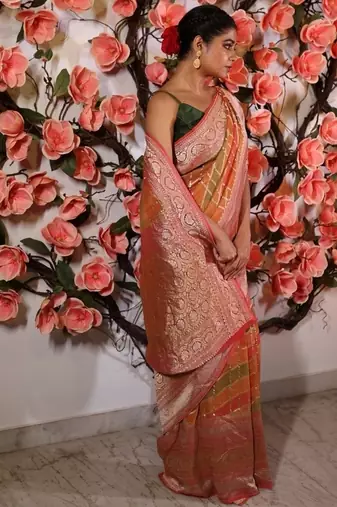 multicolor woven georgette zari woven all seasons sarees