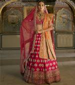 pink embroidered silk lehenga set