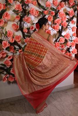 multicolor woven georgette zari woven all seasons sarees 4