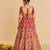 red embroidered silk lehenga set