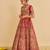 red embroidered silk lehenga set