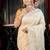 ivory woven georgette saree