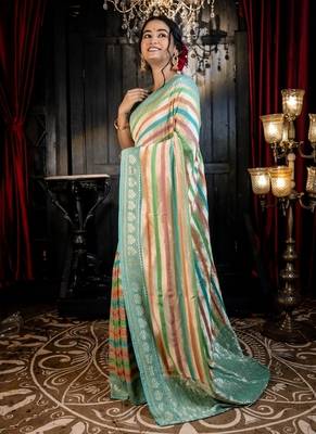 multicolor woven georgette zari woven all seasons sarees 3