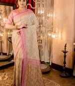 grey woven georgette saree