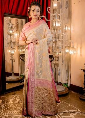grey woven georgette zari woven all seasons sarees 3