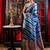 blue hand woven silk blend saree
